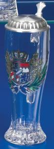 Bavarian Crest Glass Beer Stein