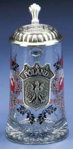 Poland Glass German Beer Stein
